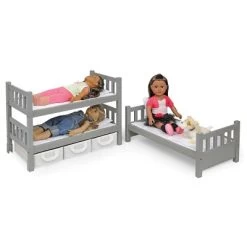 Badger Basket 1-2-3 Convertible Doll Bunk Bed With Baskets And Free Personalization Kit - Executive Gray -Dolls Discount Store GUEST b0a6b5e0 1266 4ee4 be2f 695e64aaf50b
