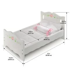 Badger Basket Doll Bed With Bedding And Free Personalization Kit - White Rose -Dolls Discount Store GUEST b7264bbf b893 4e87 b67f 1b6241910436