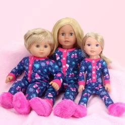 Sophia’s One Piece Winter Pajamas And Slippers For 14.5" Dolls, Blue/Hot Pink -Dolls Discount Store GUEST b8f38b04 cd96 422e 9343 b15c0c694350