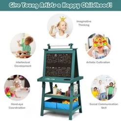 Costway 3 In 1 Double-Sided Wooden Kid's Art Easel Whiteboard -Dolls Discount Store GUEST b9e08a4d e921 41a0 89b0 0941aa2c2e09