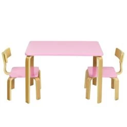 Costway 3 Piece Kids Wooden Table And 2 Chairs Set Children Activity Art Desk Furniture/Activity Art Desk Furniture -Dolls Discount Store GUEST bf79af72 4935 462c 9bab 637c51d37602