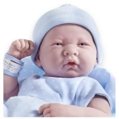 JC Toys La Newborn 14" Boy Baby Doll 5pc Set - Blue Romper