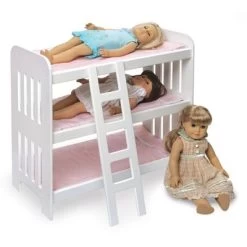 Badger Basket Triple Doll Bunk Bed With Ladder, Bedding, And Free Personalization Kit - Pink Gingham -Dolls Discount Store GUEST c1ba657d e3d6 4957 9646 04e113f12467