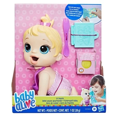Baby Alive Lil Snacks Baby Doll - Blonde Hair 4 Baby Alive Lil Snacks Baby Doll - Blonde Hair - Image 2