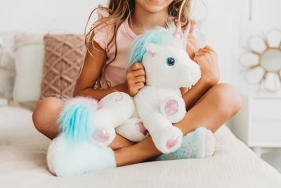 Bearington Lil' Rainbow Shimmers White Plush Stuffed Animal Unicorn, Rainbow Mane, 10 Inches 3 Bearington Lil' Rainbow Shimmers White Plush Stuffed Animal Unicorn, Rainbow Mane, 10 Inches