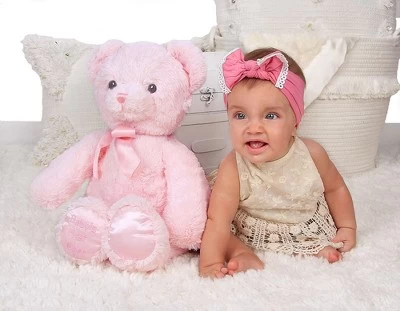 Bearington My First Bear: Classic Hand-Sewn 12-Inch Pink Stuffed Bear 6 Bearington My First Bear: Classic Hand-Sewn 12-Inch Pink Stuffed Bear - Image 4