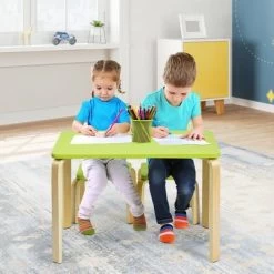 Costway 3 Piece Kids Wooden Table And 2 Chairs Set Children Activity Art Desk Furniture/Activity Art Desk Furniture -Dolls Discount Store GUEST cb707180 3b8d 42c7 be99 868cb58e3eb6