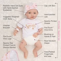 Paradise Galleries Reborn Baby Doll In Silicone-like Vinyl, 19 Inch Newborn Girl Baby Bundles: Born To Sparkle, 7-Piece Ensemble -Dolls Discount Store GUEST d3845acf 900e 46c3 b850 893873ccd253