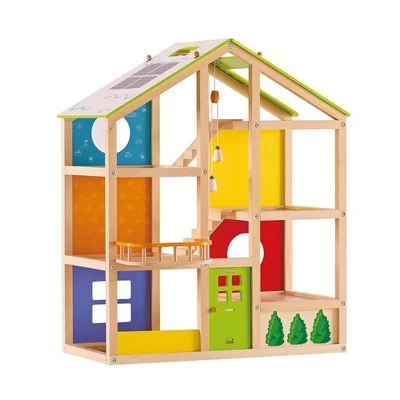 Hape Wooden All Season/4 Season 6 Tier Unfurnished Dollhouse Kids Play House For Children Ages 3 Years And Up, Multicolored 3 Hape Wooden All Season/4 Season 6 Tier Unfurnished Dollhouse Kids Play House For Children Ages 3 Years And Up, Multicolored