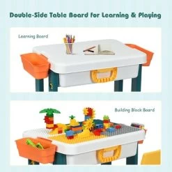 Costway 5 In 1 Kids Activity Table Set W/ Chair Toddler Luggage Building Block Table -Dolls Discount Store GUEST d7edb885 2955 4bee a242 7eb845272f8b