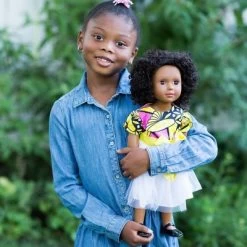 Ikuzi Dolls Pink & Yellow Dress Doll With Black Hair 18" Fashion Doll -Dolls Discount Store GUEST d8887a42 8182 4ba5 81f1 b1c70b22a368