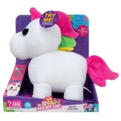 Adopt Me! Light-Up Neon Unicorn 12" Plush Toy