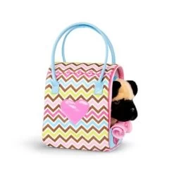 Pucci Pups Zigzag Print Glam Bag With Pug Stuffed Animal -Dolls Discount Store GUEST e091c0e5 4a69 464e a523 3f46eeb85f4f
