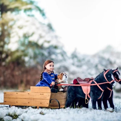 The Queen's Treasures 18 In Doll Covered Prairie Wagon/Sleigh And 2 Horses 7 The Queen's Treasures 18 In Doll Covered Prairie Wagon/Sleigh And 2 Horses - Image 5
