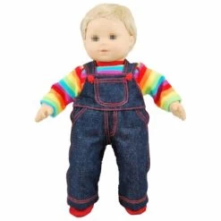 The Queen's Treasures 15 Inch Doll Clothes Rainbow Tee Shirt And Overalls -Dolls Discount Store GUEST e2326878 5df0 435f 99cd 69748f5fdc66