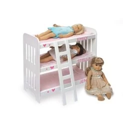 Badger Basket Triple Doll Bunk Bed With Ladder, Bedding, And Free Personalization Kit - Pink Gingham -Dolls Discount Store GUEST e369f1ac 77d6 4f6d ba99 db4ed17d3134