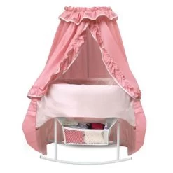 Badger Basket Kisses Rocking Doll Bassinet - Pink/White -Dolls Discount Store GUEST e7e36631 df2d 4da5 9593 38f3df3499fa