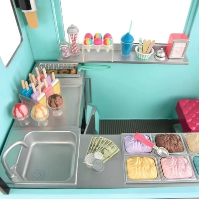 Our Generation Sweet Stop Ice Cream Truck With Electronics For 18" Dolls - Light Blue 11 Our Generation Sweet Stop Ice Cream Truck With Electronics For 18" Dolls - Light Blue - Image 9
