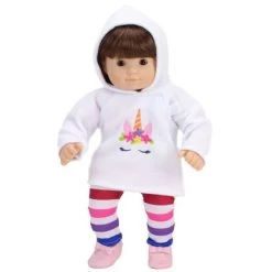 Sophia's - 15" Doll - Unicorn Hooded Fleece & Rainbow Leggings - White -Dolls Discount Store GUEST ee3b1d2f aa97 4b8e b3d4 1341516f534b