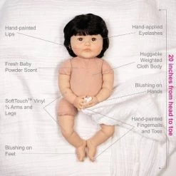 Paradise Galleries Reborn Baby Doll Kayo Hana 20 Inch Toddler - Black Hair/Brown Eyes -Dolls Discount Store GUEST ef7cec62 31f6 4c0b 81a1 544331c0e23d