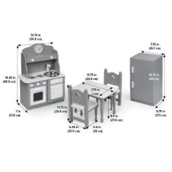 Kitchen Furniture Set For 18" Dolls - Gray/White -Dolls Discount Store GUEST f1667802 407e 412f 9b4c 00a8422767a3