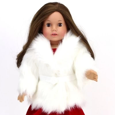 Sophia’s Faux Faux Fur Coat With Sash Closure For 18" Dolls, Ivory 5 Sophia’s Faux Faux Fur Coat With Sash Closure For 18" Dolls, Ivory - Image 3