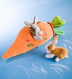 HearthSong Plush Bunny Portable Play Set With Carrot Home And Two Bunnies -Dolls Discount Store GUEST f8f535e6 2d25 44fe 8842 87765cd11843