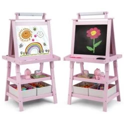 Costway 3 In 1 Double-Sided Wooden Kid's Art Easel Whiteboard -Dolls Discount Store GUEST faf3ba4c b23a 4e6f 9426 13c9cc5cc445