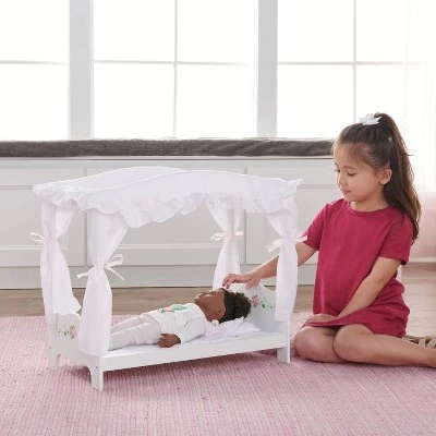 Badger Basket White Rose Doll Canopy Bed 3 Badger Basket White Rose Doll Canopy Bed
