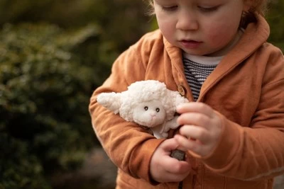 Bearington Baby Wee Lamby, Small Lamb Stuffed Animal Lovey Security Blanket, 8" X 7" 5 Bearington Baby Wee Lamby, Small Lamb Stuffed Animal Lovey Security Blanket, 8" X 7" - Image 3